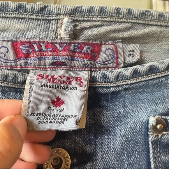 Silver Jeans Canada Low Rise 3 Buttons Size 30 Vintage Y2K Medium Wash 90s Unif - Picture 4 of 12